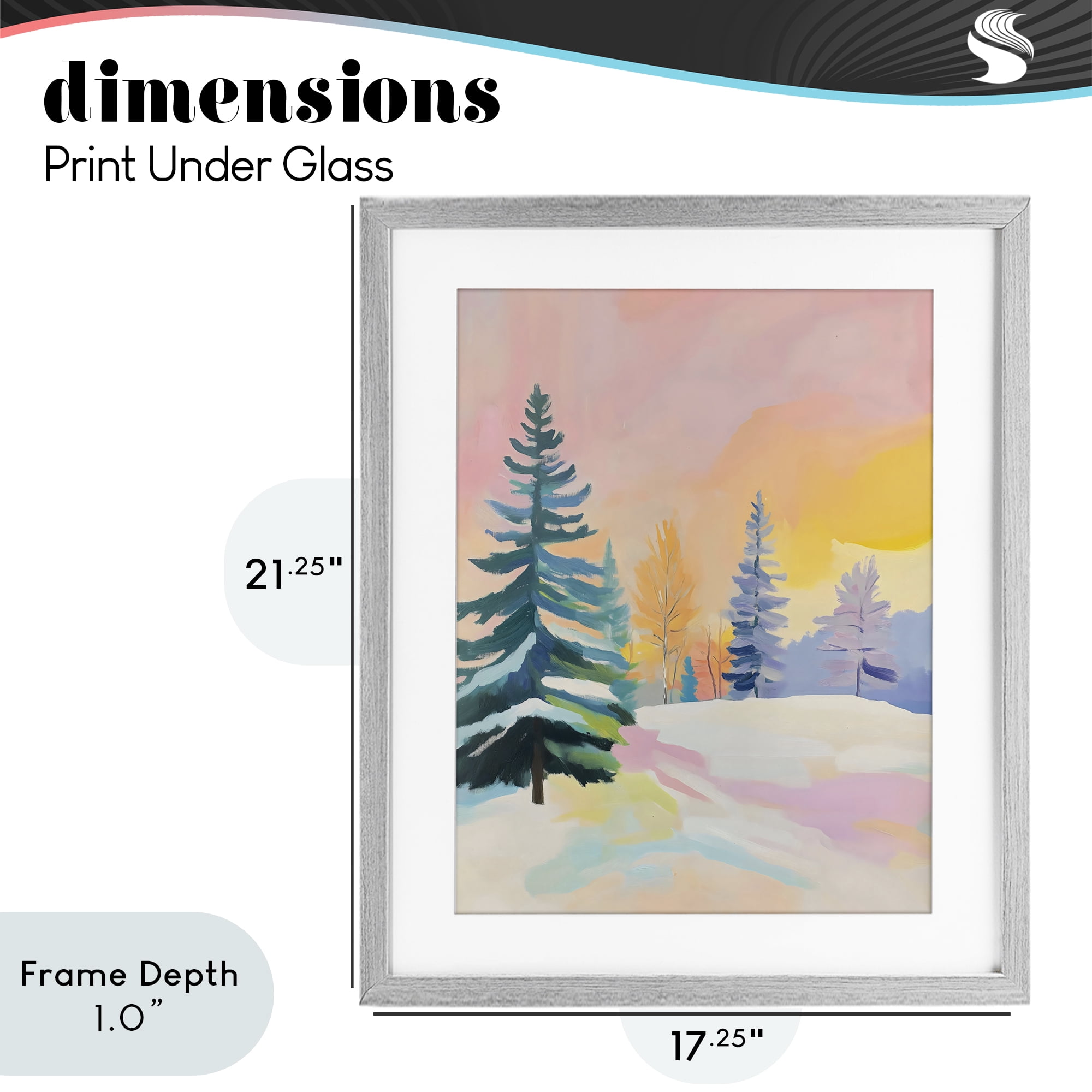 Stupell Industries Winter Forest Snowscape in Pastels Gray Framed Print Under Glass, design by The Prints Vibe