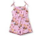 thumbnail image 1 of Disney Princess Toddler Girls Rompers Ariel Moana Rapunzel Graphic Floral Print Spaghetti Strap Jumpsuits Sizes 2-6, 1 of 5