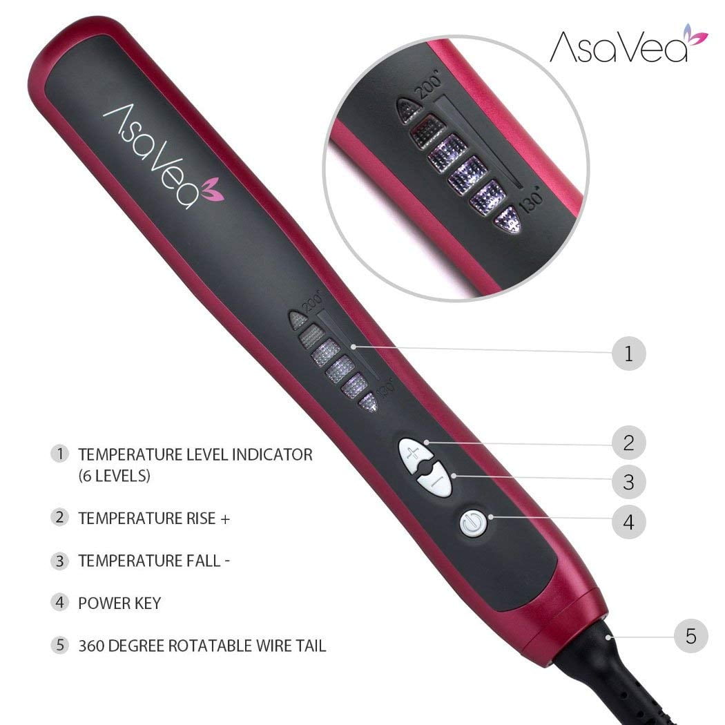 asavea portable electric hair straightening brush