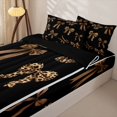 thumbnail image 3 of Homewish Brown Bow Tie Zipper Full Size Comforter Sets with Fitted Sheet and 2 Pillowcases For Princess Girls,Dreamy Ribbon Zipper Bedding Set,Black Reversible,4 Pieces, 3 of 7