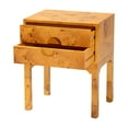 thumbnail image 2 of bali & pari Kayla Natural Light Mappa Burl Wood 2-Drawer Nightstand, 2 of 10