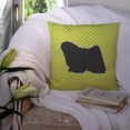 thumbnail image 3 of Puli Checkerboard Green Fabric Decorative Pillow, 3 of 4