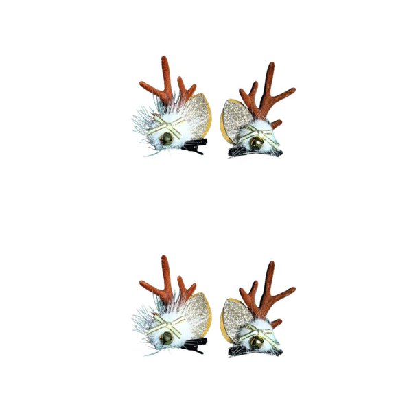 Wosthever Pinzas navideñas para el cabello Cuerno de ciervo Horquilla Suministros para fiestas Decoración para la cabeza Accesorios para el Beige 2Conjunto