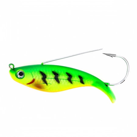 QLUEWX Weed-Resistant Hard Fishing Lure 3.35in 21.2G Single Hook Swimbait with 3D Eyes 0-2M Diving Depth 5 Colors Artificial Bait for Freshwater Saltwater Fishing