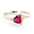 thumbnail image 5 of Galaxy Gold 1 ct 18K Solid Yellow Gold Solitaire Heart Ruby Ring - Size 6, 5 of 7