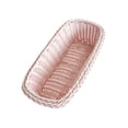 thumbnail image 2 of Canasta de almacenamiento de frutas rectangulares, cesta de servicio de alimentos tejidos a mano, organizador decorativo para restaurantes de verduras Rosa, 2 of 6