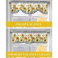 thumbnail image 6 of Farmhouse Sunflowers Tie Up Valances Curtain, Adjustable Kitchen Country Retro Black And White Plaid Valances for Windows Decor, Rod Pocket Short Curtains Set for Bedroom/Bathroom, 54"x18", 6 of 8