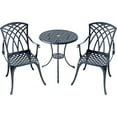 thumbnail image 2 of Ensemble Bistro de Patio en Aluminium Coulé 3 Pcs Table et 2 Chaises Ensemble de Meubles, 2 of 5