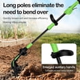 thumbnail image 2 of 2-in-1 Cordless Tiller & Cultivator with Extension Pole, 24V Battery Powered Handheld Garden Tiller, Electric Soil Cultivator for Weeding and Aerating, Yard & Lawn (with Extension Pole, 2 Battery), 2 of 7