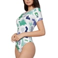 thumbnail image 2 of Fotbe Dinosaur Women's Crew Neck Short Sleeves Bodysuit Tops Round Neck Slim Sleeveless Soft Comfortable Basic-Medium, 2 of 9