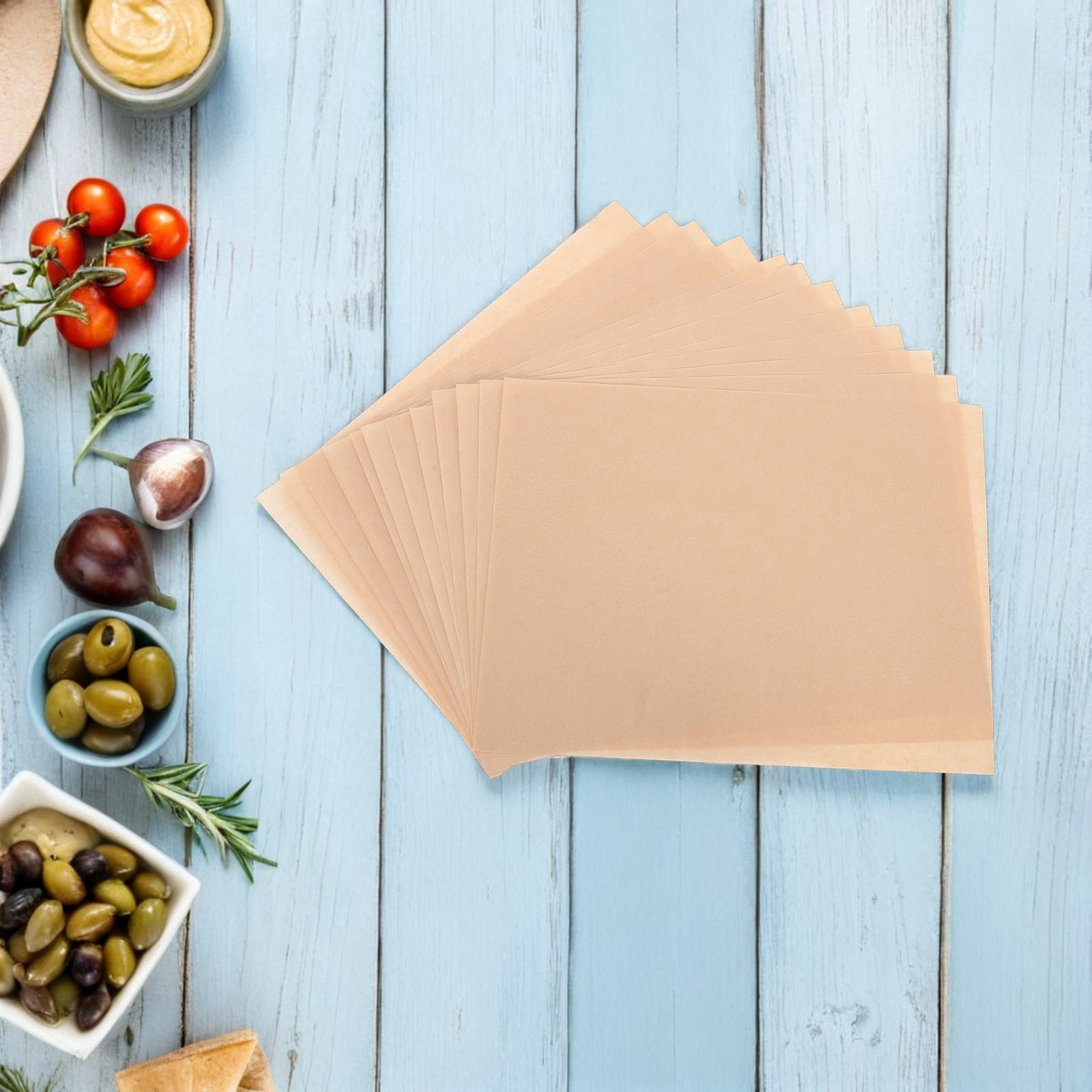 UPOUART 100Pcs Precut Natural Brown Parchment Paper Oven Liner for Cooking Bbq and Baking