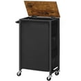 thumbnail image 6 of HOOBRO Slim Laundry Hamper with Lid, 11Gal Rolling Laundry Basket with Wheels, Laundry Sorter with Side Pockets and Handle, Oxford Fabric Bag, Space-Saving, Rustic Brown and Black BF24XY01G2, 6 of 9