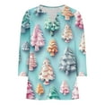 thumbnail image 5 of Fewfanhot Tops for Women Trendy 3/4 V Neck Sleeve Christmas Shirts Merry Christmas Shirts Plaid Leopard Tree Graphic Tee Tops, 5 of 5