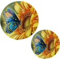 thumbnail image 3 of SKYSONIC Bright Sunflower Butterfly Trivet Pot Holders Pads, Set of 2 Watercolor Pot Holder Heat Resistant Trivets Cotton Thread Weave Mats Kitchen Table Decor, 3 of 7