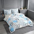 thumbnail image 2 of meiyoeat Abstract Geometric Plaid 7pcs Queen Bedding For Kids,Modern 3D Grid Print Bedding Comforter Set Queen For Adults,Light Gray Reversible, 2 of 7