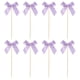 thumbnail image 2 of Decoraciones de moño para cupcakes Pastos de moño – Cinta de satén rosa, decoración de doble cara, decoraciones de 24 cupcakes para bodas, compromiso, cortejo nupcial, sin necesidad de bricolaje, 2 of 8