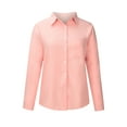 thumbnail image 4 of Miluxas Seasonal Clearance Long Sleeves Shirt for Women Women Pockets Solid Turn-Down Neck Cardigan Long Sleeve Plus Size T-Shirt Autumn Blouse Button Tops Pink 10(XL), 4 of 8