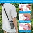 thumbnail image 3 of REGALWOVEN Water Bottle Lanyard, Adjustable Holder Shoulder Strap with Ring Buckle Clips for Hiking Walking Outdoor Black 5cm, 3 of 5