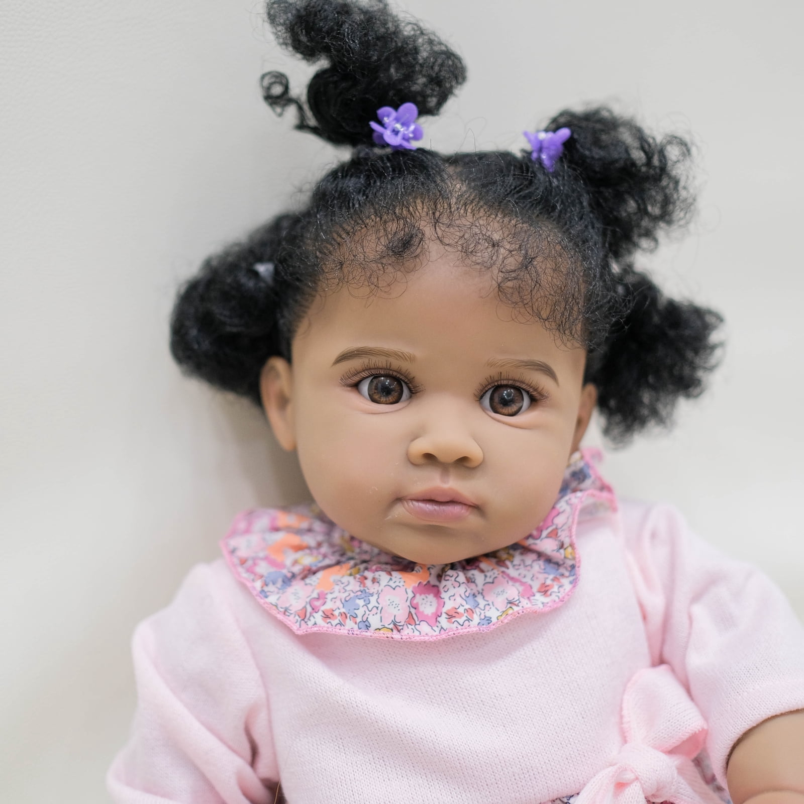 Reborn Baby Dolls Black Girl - Lifelike 24" Cloth Body Realistic Baby Doll Handmade Real Life Baby Dolls with Clothes and Toy Gift for Kids Age 3+