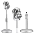 thumbnail image 2 of Microphone Vocal Rétro Classique Dynamique Vintage Support Universel pour Performance en Direct Karaoké Studio Enregistrement, 2 of 5