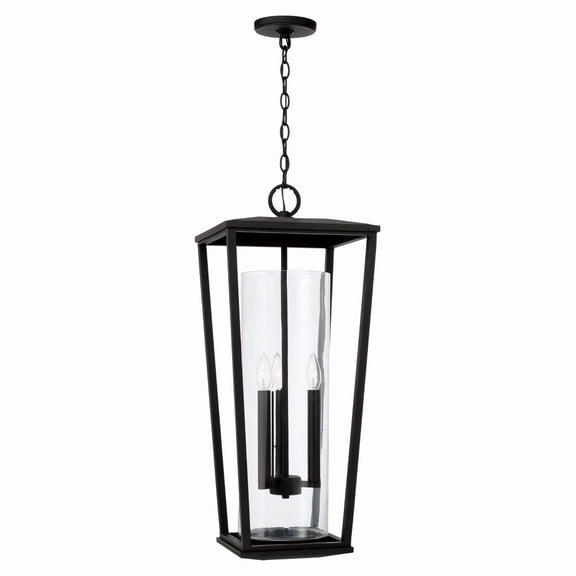 3 Light Outdoor Hanging Lantern In Minimalist Style-30 Inches Tall And 12.25 Inches Wide Capital Lighting 948132Bk