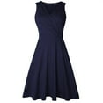 thumbnail image 1 of EIMELI Women Pleated High Waist V Neck Wrapped Sleeveless Solid Color Summer Dress, 1 of 8