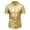 Gold, variant on ALLLIST Men Shirts Short Sleeve Gold Collared Button Down Shirts Solid Sequin Men's Clothing