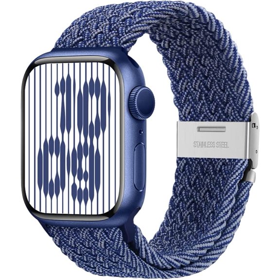 ANTHOUSE Compatible with Apple Watch Band 49mm 45mm 44mm 42mm,Stretchy Sport Solo Loop Strap with Adjustable Buckle,Elastic Nylon Braided Wristband for iWatch Series 8 7 6 SE 5 4 3 2 1