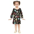 thumbnail image 2 of Girls' long-sleeved dress Christmas Tree Biscuit Girls' A-line dress with ribbed cuffs Soft and comfortable, 2 of 6