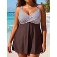 thumbnail image 7 of Stamzod Plus Size Swimsuit for Women 2026 Summer Front Cross Striped Bathing Suit 2026 Women's Tankini Swimsuits with Boyshorts, 7 of 7