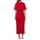 thumbnail image 3 of Conjunto de vestido formal de mujer INSPIRE CHIC, elegante vestido de cóctel para invitadas de boda, 2 piezas con capa, XL rojo, 3 of 6