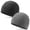 Black+Gray, variant on 2 Pack Grid Fleece Beanie for Men & Women, Lightweight Stretch Watch Cap, Tactical Skull Cap for Hiking, Hunting, Fishing, Running & Outdoor Activities