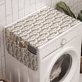 thumbnail image 1 of Marine Washing Machine Organizer, Hand Drawing Image of Highly Detailed Salmon Fish in Continuous Pattern Art, Anti-slip Fabric Top Cover for Washer and Dryer, Pearl and Taupe, by Ambesonne, 1 of 1