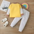 thumbnail image 2 of YEEDISON New Fashion Clothes Kids Clothes 2 Pcs Set Cotton Rainbow Patchwork Long Sleeve Tops+trousers Sport Casual Baby Boy Clothes for 18M-6Y, 2 of 4
