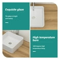 thumbnail image 4 of 15.69"×15.69"×5.13" White Ceramic Rectangular Countertop Bathroom Sink, 4 of 10