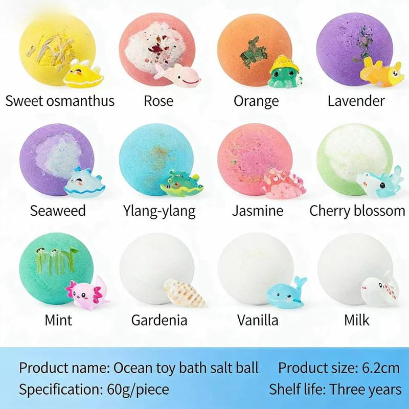 Bath Bombs with Toys Inside, 12 pcs Kids Bath Bombs Gift Set, Easter Gifts for Kids, Easter Basket Stuffers, Easter Egg Bath Bombs, Bubbles for Kids, Bath Toys for Kids