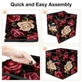 thumbnail image 4 of Rose Foldable Storage Basket Cube Organizer with Handle, 10.8"x10.5"x10.6", Large Capacity Storage Box, 4 of 6