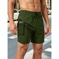 thumbnail image 3 of Men's Swim Trunks with Compression Liner Stretch Swimming Shorts with Pockets Green XXL, 3 of 4