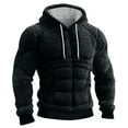 thumbnail image 5 of Men's Muscle Graphic Print Hoodie, Casual Long Sleeve Pullover Sweatshirt, Fun Design Streetwear for Christmas, Costume Party, Gym, and Casual Weekend Wear,Black,XL, 5 of 6