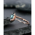 thumbnail image 5 of Marquise Cut Alexandrite Engagement Ring, Unique June Birthstone Wedding Promise Ring, 14K Rose Gold Sterling Silver Ring for Women, 5 of 5