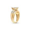 thumbnail image 3 of 10kt Yellow Gold Round Diamond Cluster Bridal Wedding Engagement Ring 1 Cttw, 3 of 4