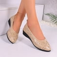 thumbnail image 4 of HTHLVMD Perforated Wedge Shoes, Cut-Out Comfort Footwear, Women's Ballet Flats Business Office Work Dress Shoes Low Wedge Round Toe Slip-Ons Comfortable Dressy Casual Flats for Women, Beige 6, 4 of 6