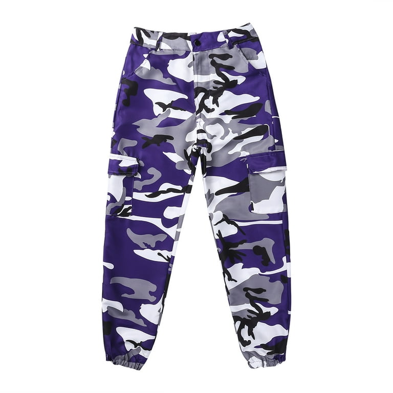 Women's Camo Pants High Waisted Slim Fit Jogger Pants Zipper Casual Cool  Cargo Pants with Pocket Lounge Pants Trousers 