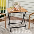 thumbnail image 2 of Gymax 28'' Patio Folding Table w/ Slatted Tabletop Portable Bistro Dining Table, 2 of 10