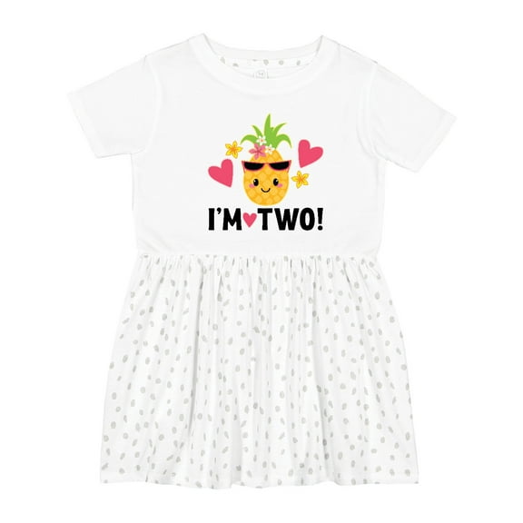 Inktastic 2nd Birthday Pineapple Girls Hawaiian Girls Toddler Dress