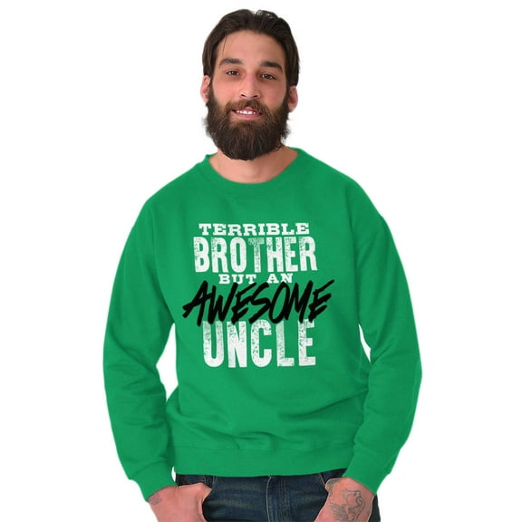 Terrible Brother Awesome Uncle Men's Big & Tall Crewneck Sweatshirt Brisco Brands 2X