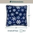 thumbnail image 5 of PAVILIA Snowflake Blue Throw Pillow Covers with Pom Pom 20x20 Set of 2, Christmas Decorative Pillow Cases for Bedroom, Holiday Small Pillows Set for Bed, Velvet Winter Plush Cushion Covers Sofa Couch, 5 of 7