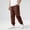 Brown, variant on Cotton Linen Sweatpants for Boy, Relaxed Fit Casual Elastic Bottom Boys Joggers Khaki Size 14-16