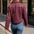 thumbnail image 5 of Mifsaly Womens Cropped Bomber Jackets Zip Up Collared Fall Coat Slim Fit Trendy 2026 Daily Casual Going Out Work Office Lounge Outfits with Pockets Wine,M, 5 of 7