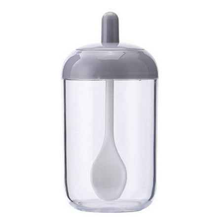 

Kitchen Moisture-Proof Sauce Seasoning Jar With Spoon Condiment Pots Clear Spices Container